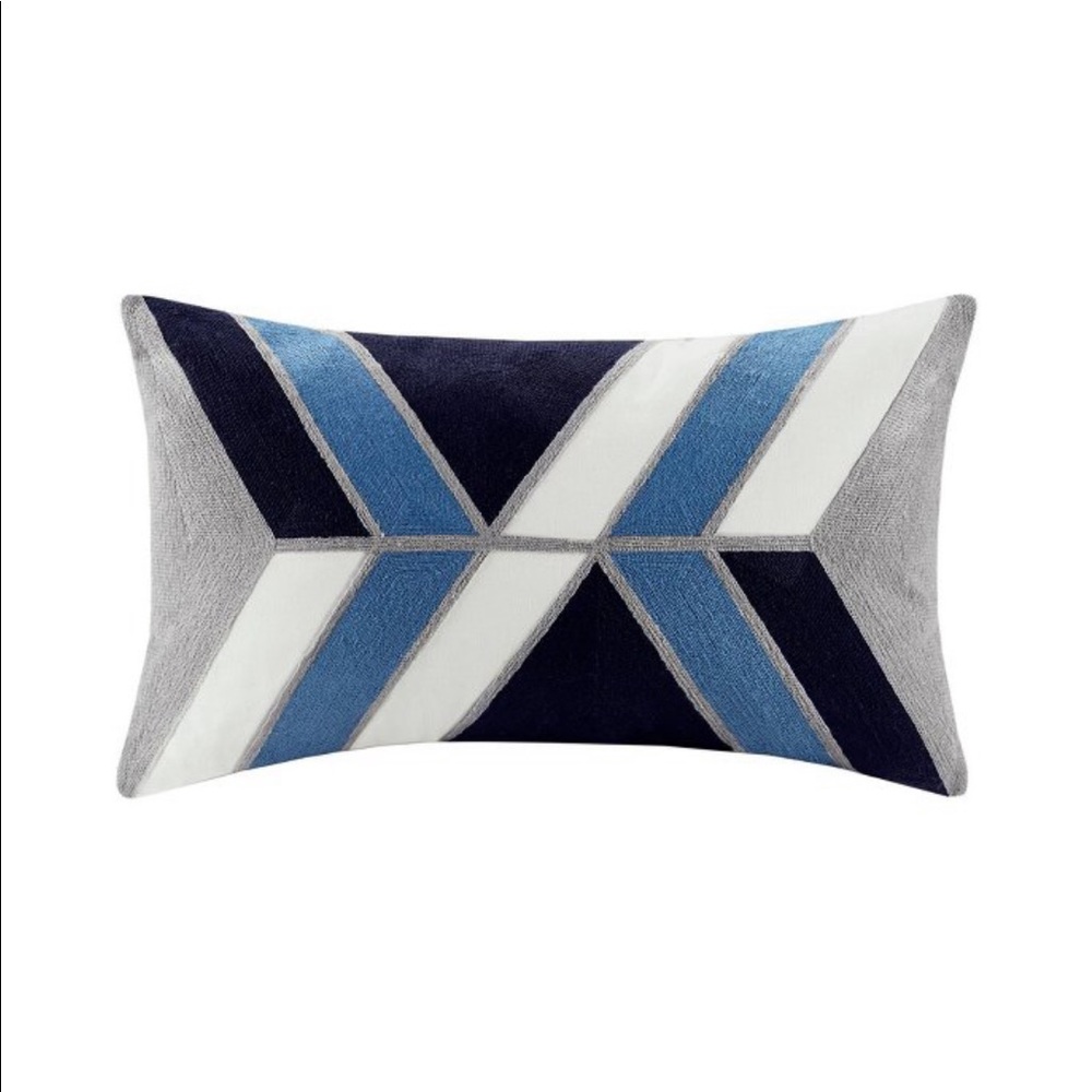 New Aero Oversize Embroidered Abstract Lumbar Blue
